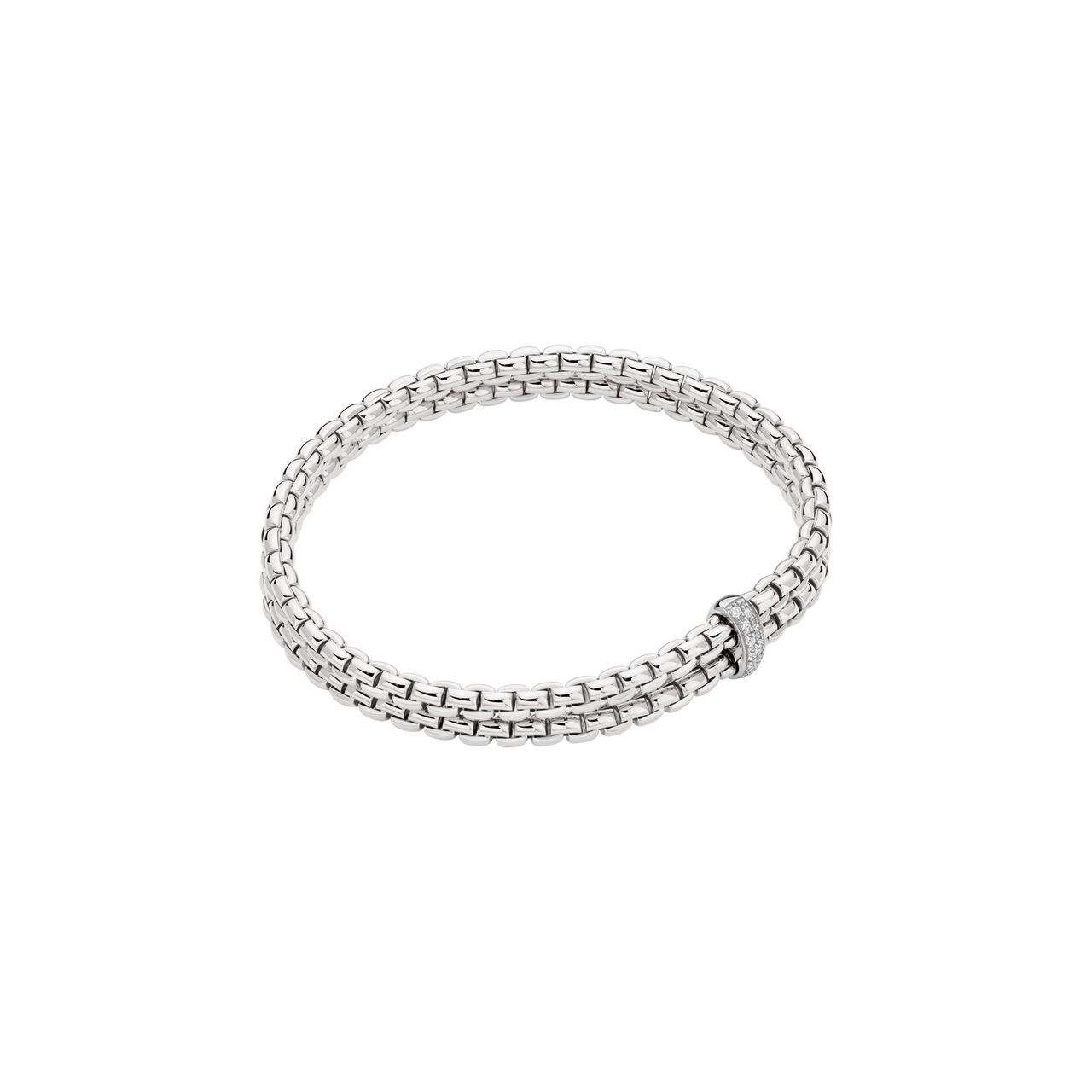 FOPE Eka Tiny Flex'it White Gold and Diamond Double Bracelet image number 0